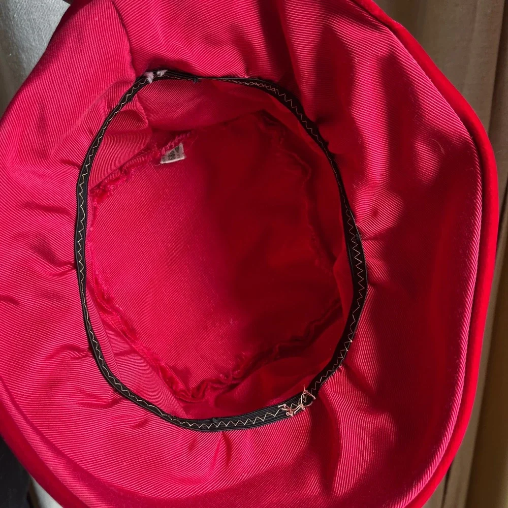 Vintage Red Velvet Tilt Hat Wide Brim Cocktail Hat Dramatic Statement Hat‎